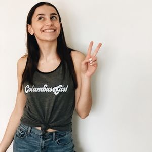 NEW Columbus Girl Guys Cut Ringer Tank